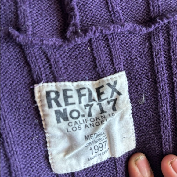 Reflex No. 717 Los Angeles California 1997 Women’s Purple Knit Jacket Medium - Picture 6 of 11